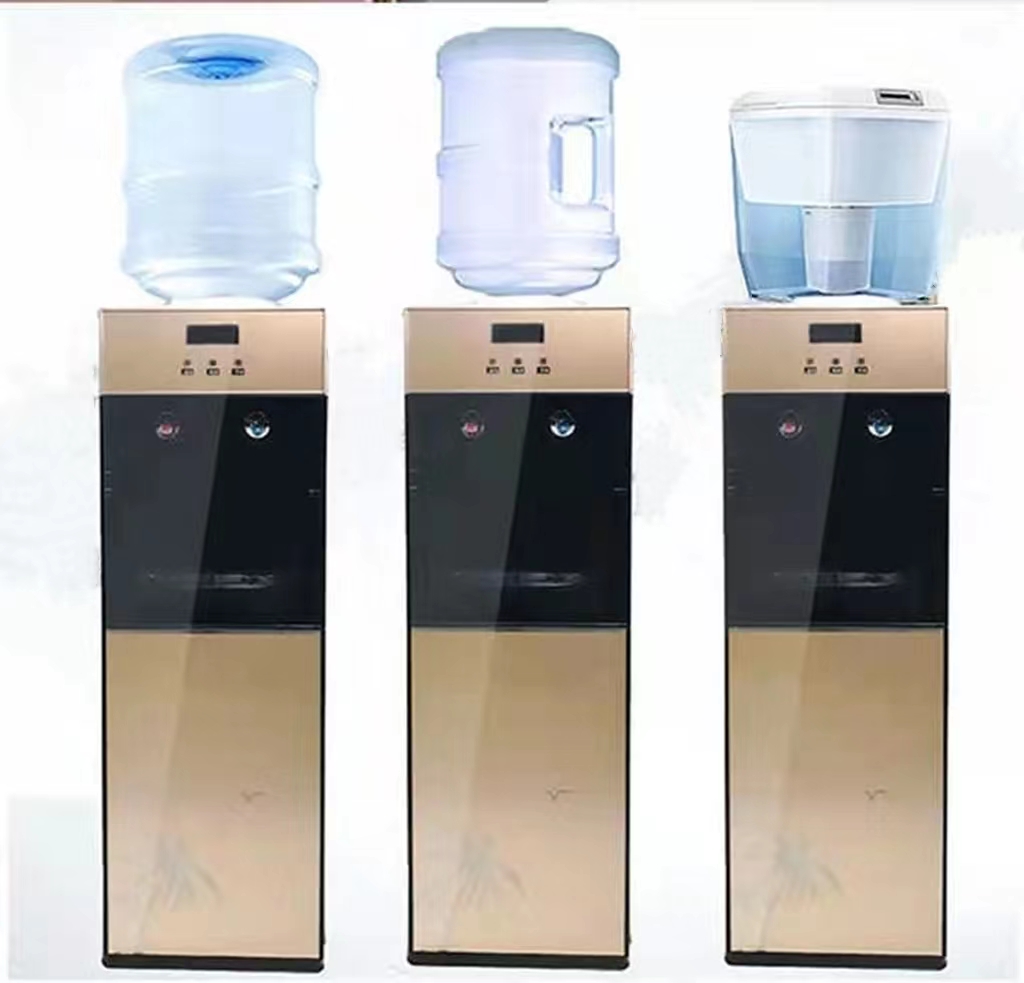 Beige Floral Energy Efficient Hot and Cold Compressor Cooling Water Dispenser