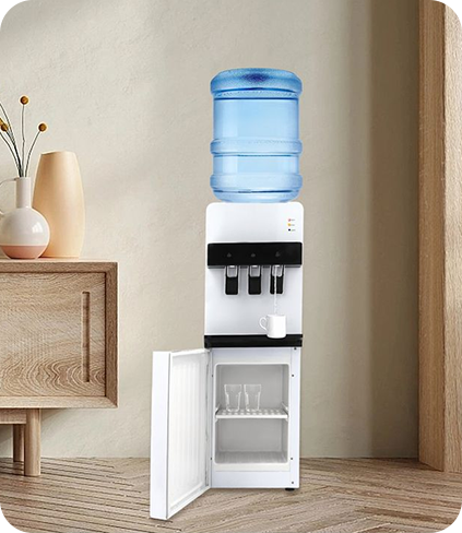 5 gallon bottled top loading electric R134a compressor cooling standing hot and cold water dispenser