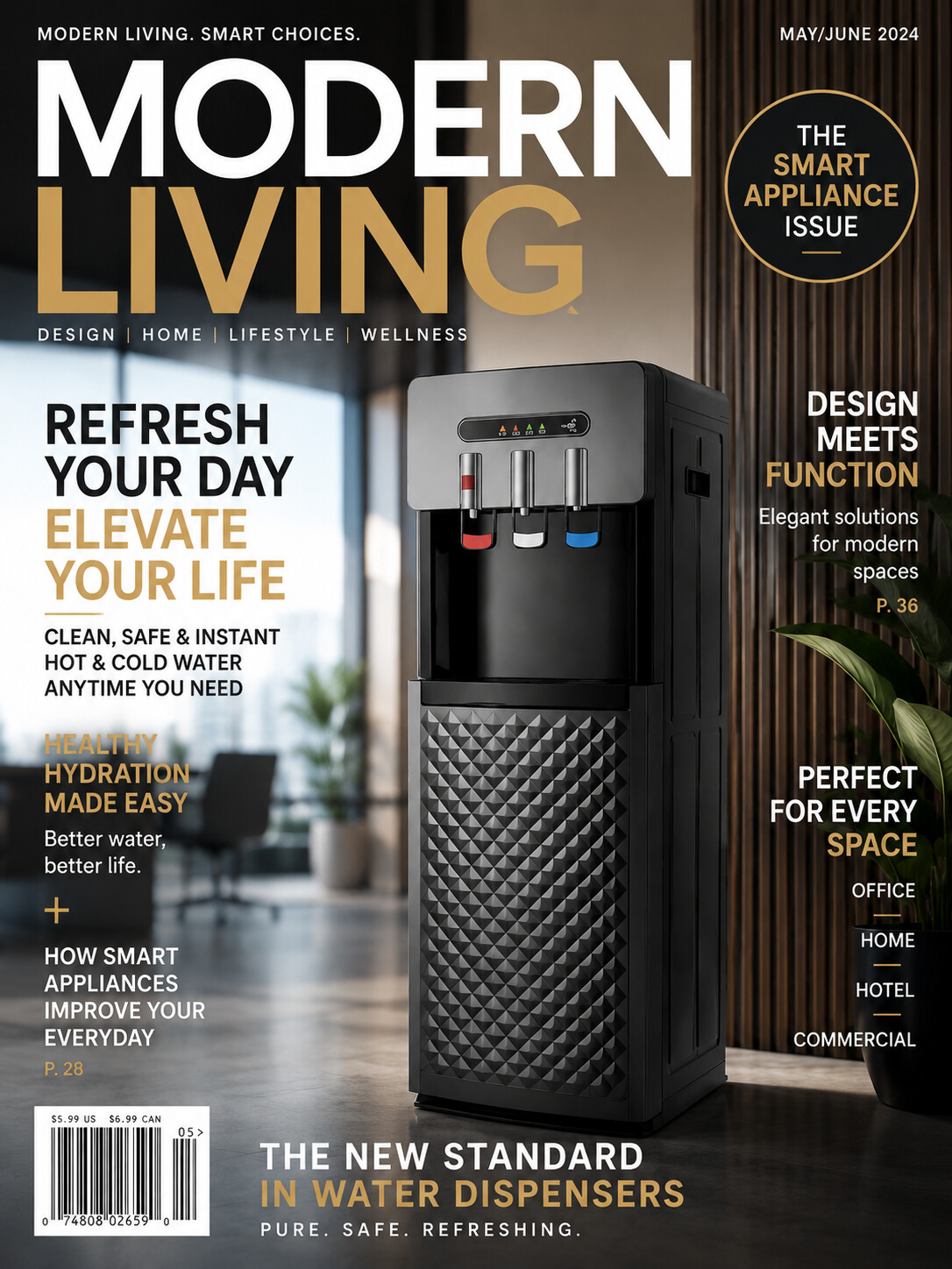 Premium Floor Standing Large Capacity Hot and Cold Water Dispenser with Compressor Cooling