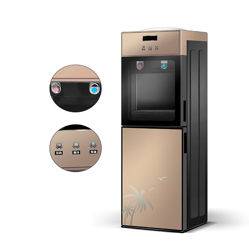 Modern Red Luxury Household Standing Hot and Cold Compressor Cooling Water Dispenser with Bottom Cabinet