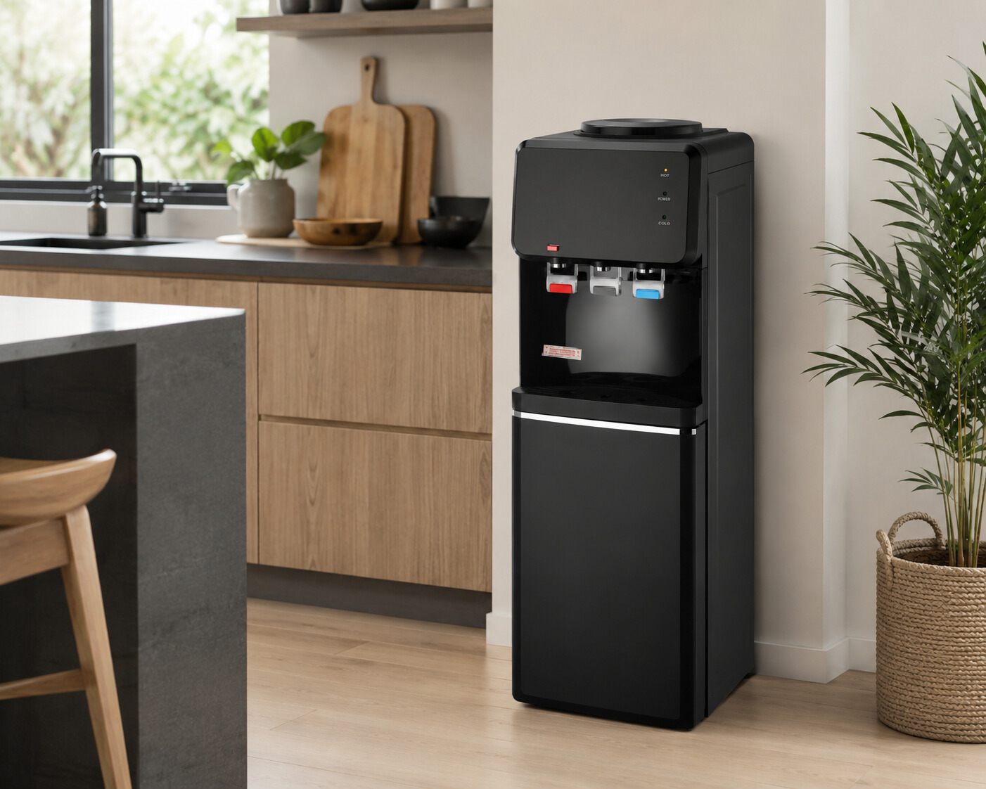 Modern Office Hot and Cold Water Dispenser with Storage Cabinet