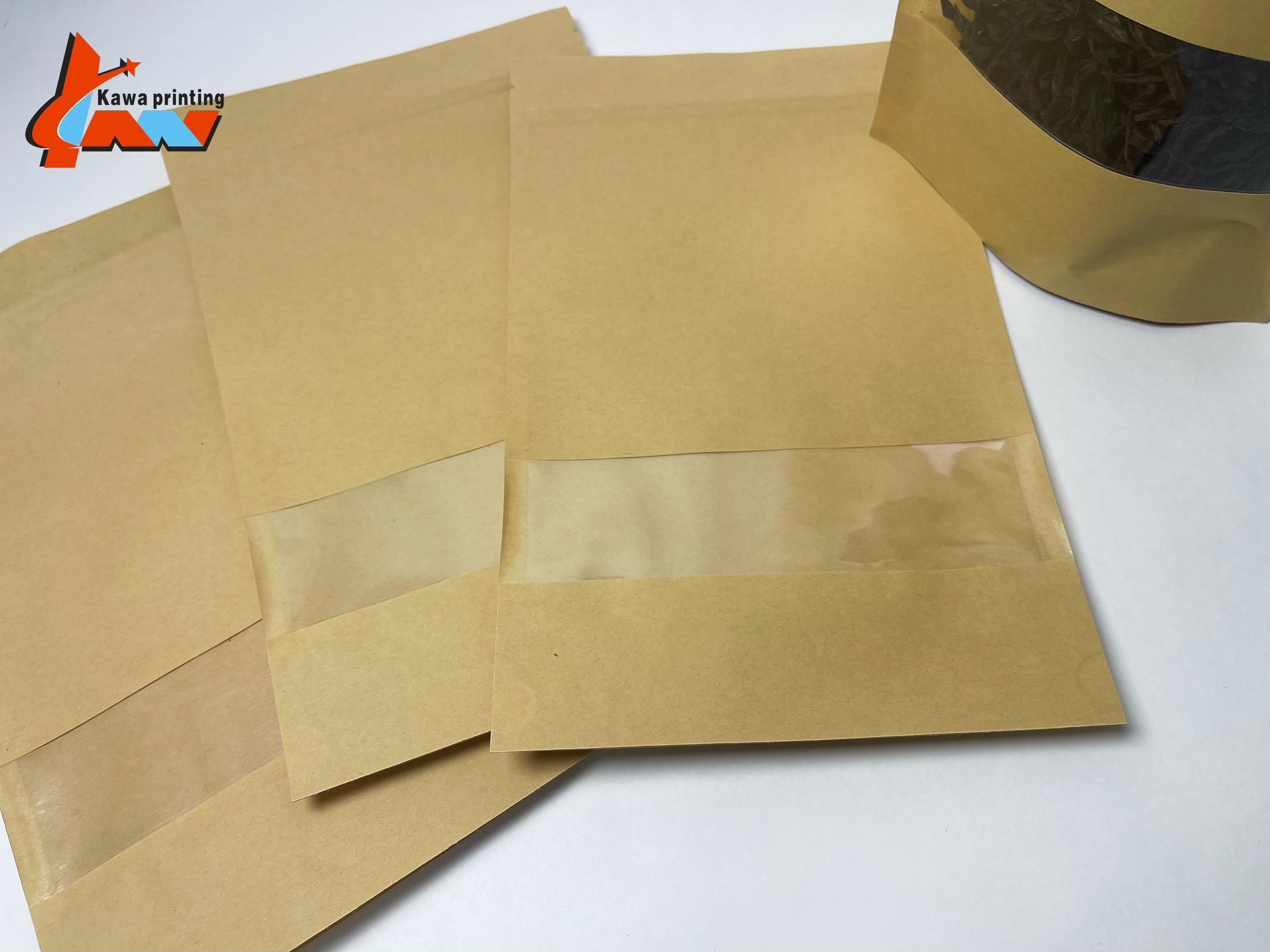 Kraft Paper Ziplock Bags with Clear Window