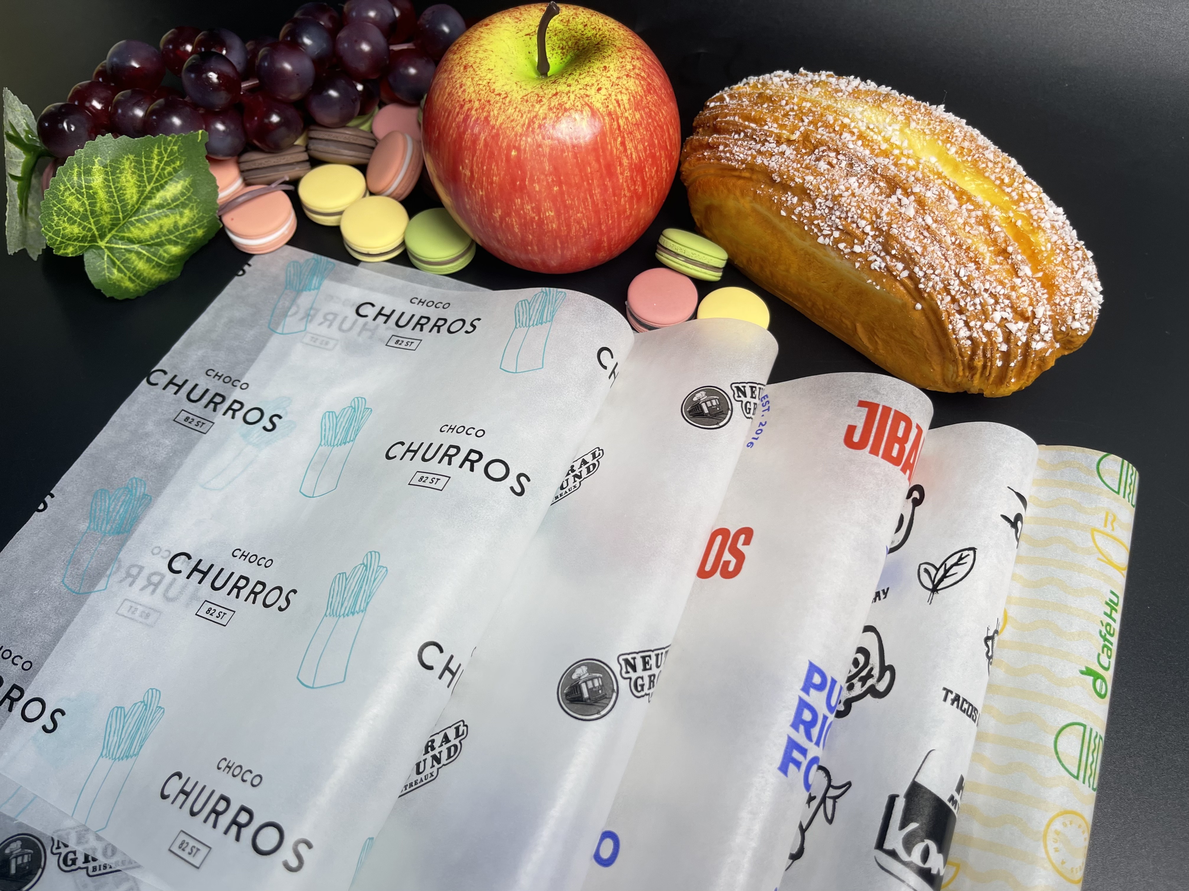 Customized Food Greaseproof Hamburger Sandwich Paper for Food Packaging Kitchen Paper, Oil-absorbing Paper for Deep-frying Food paper