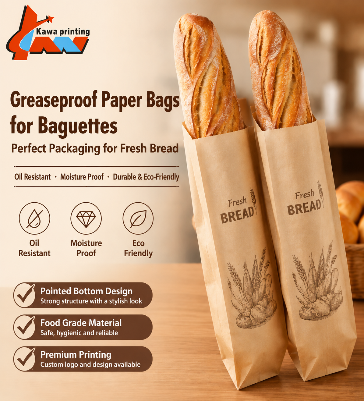 Baguettes & Bakery Paper Bags