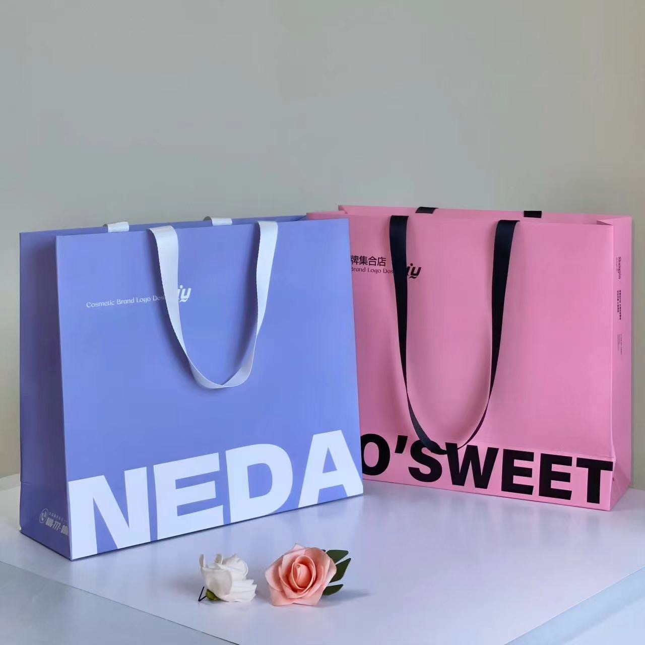 Custom Printed Paper Shopping Bag with Logo Luxury Retail Packaging Bag Wholesale