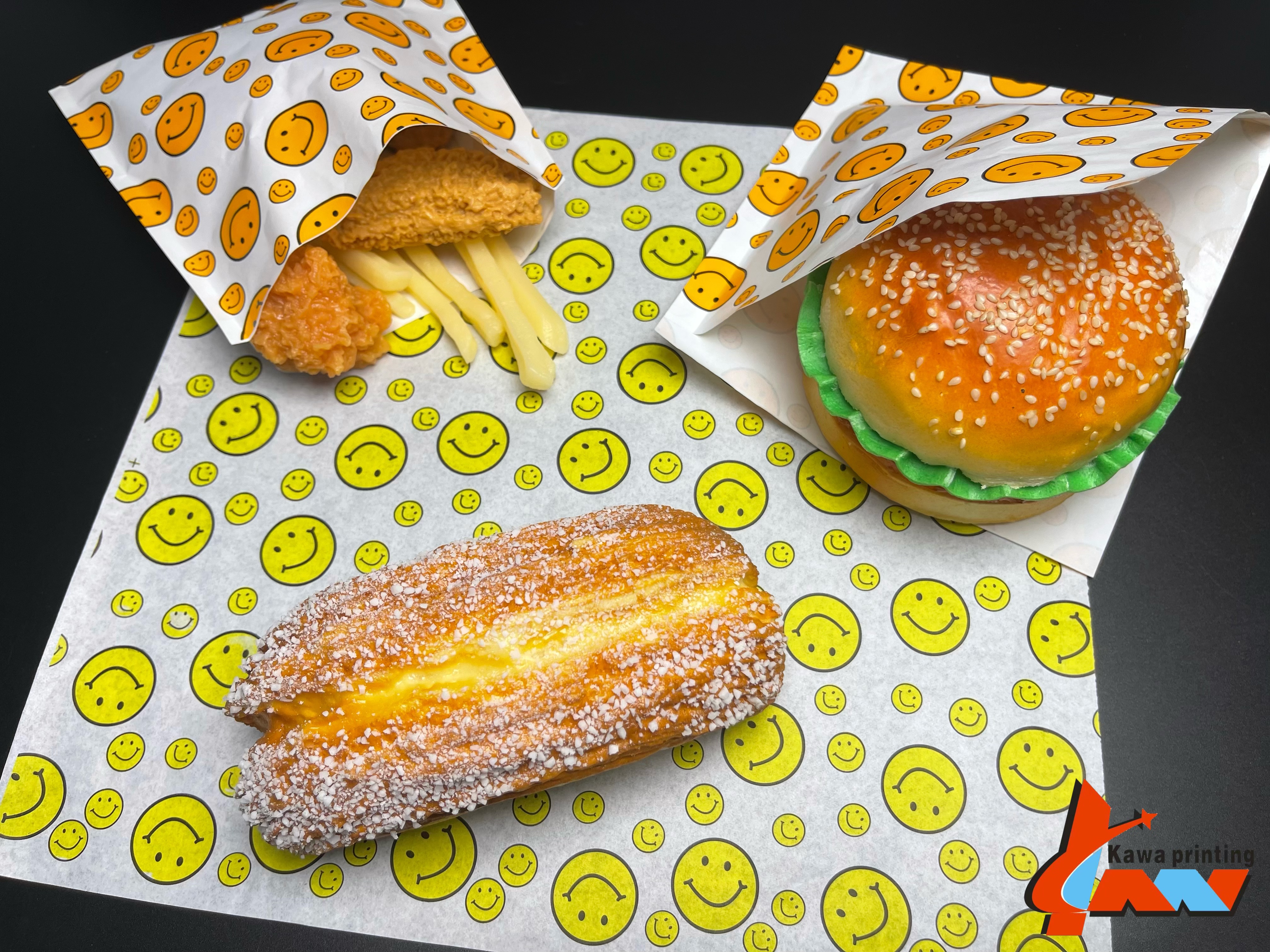 Custom Printed Oil-proof Paper Bag, Square Bottom Greaseproof Bag for Bakery, Snack, BBQ Packaging
