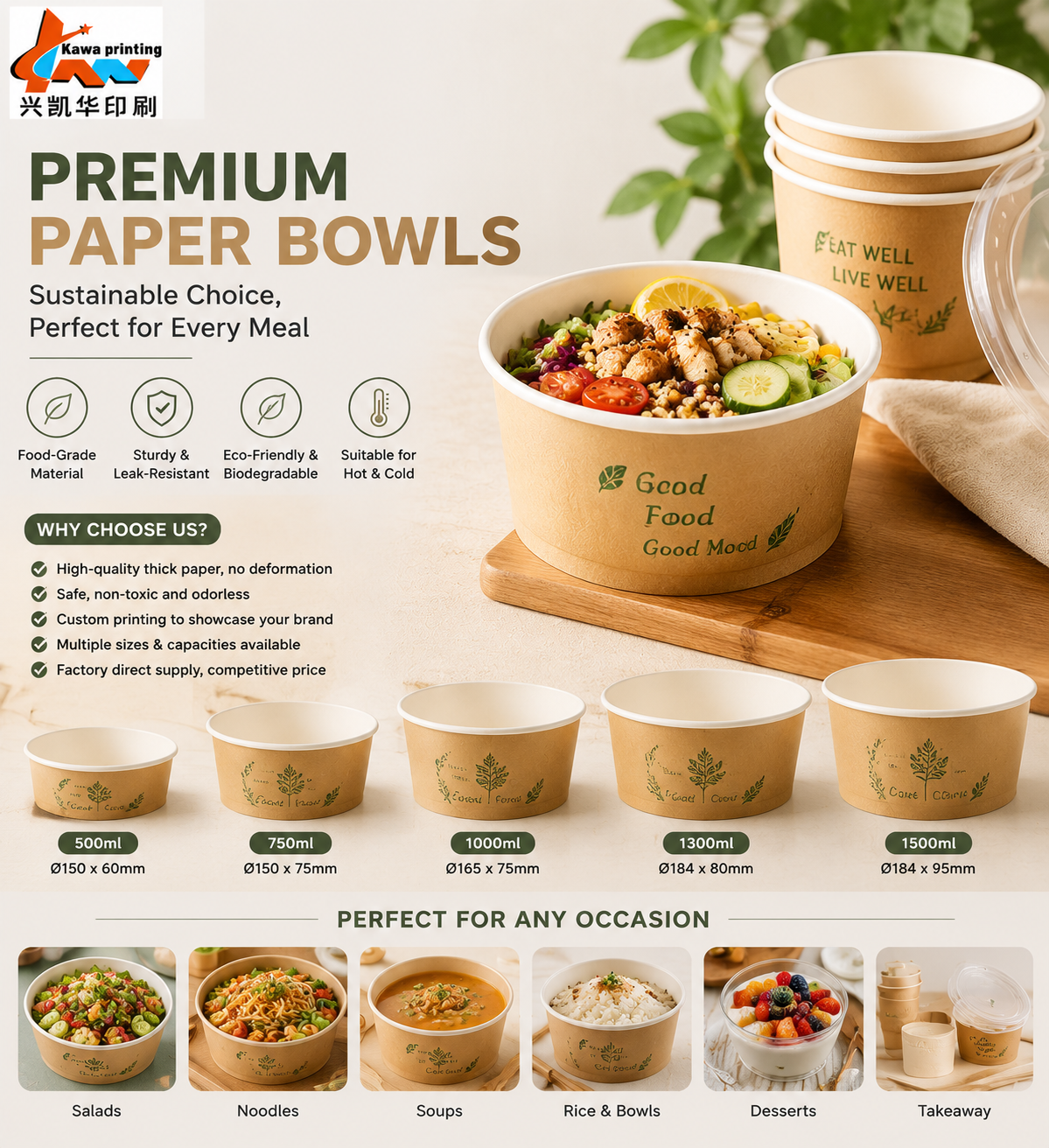 Serve Your Food with Style Using Premium Custom Paper Bowls