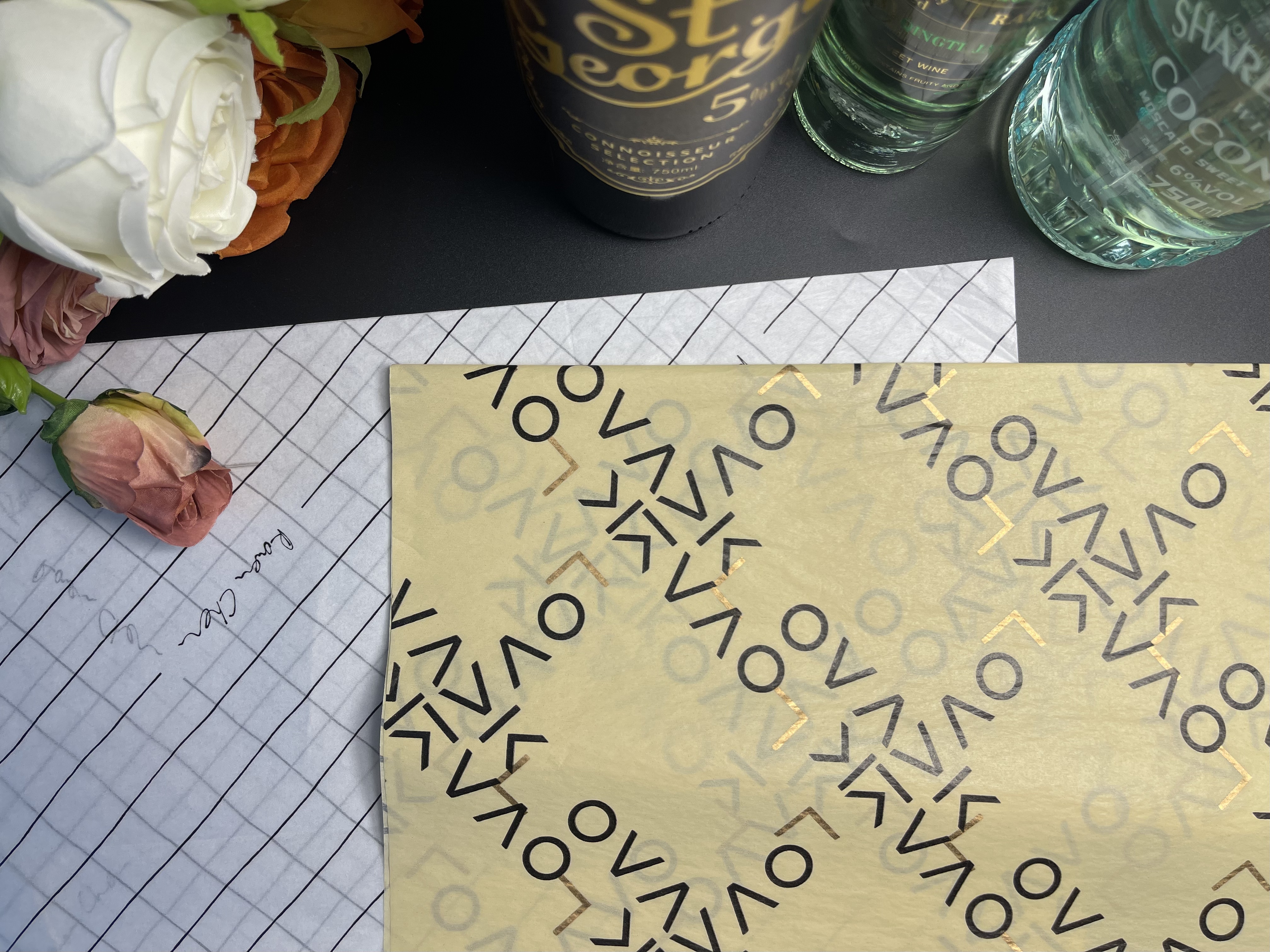 Custom Printed Tissue Paper Logo Brand Wrapping Paper Gift Packaging Paper Restaurant Beach Club Wrap