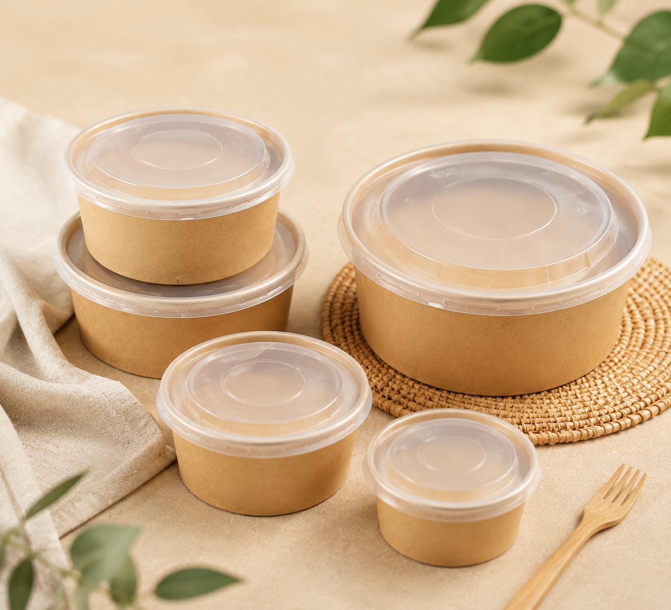 Eco-Friendly Kraft Paper Bowls | Compostable & Biodegradable Food Packaging