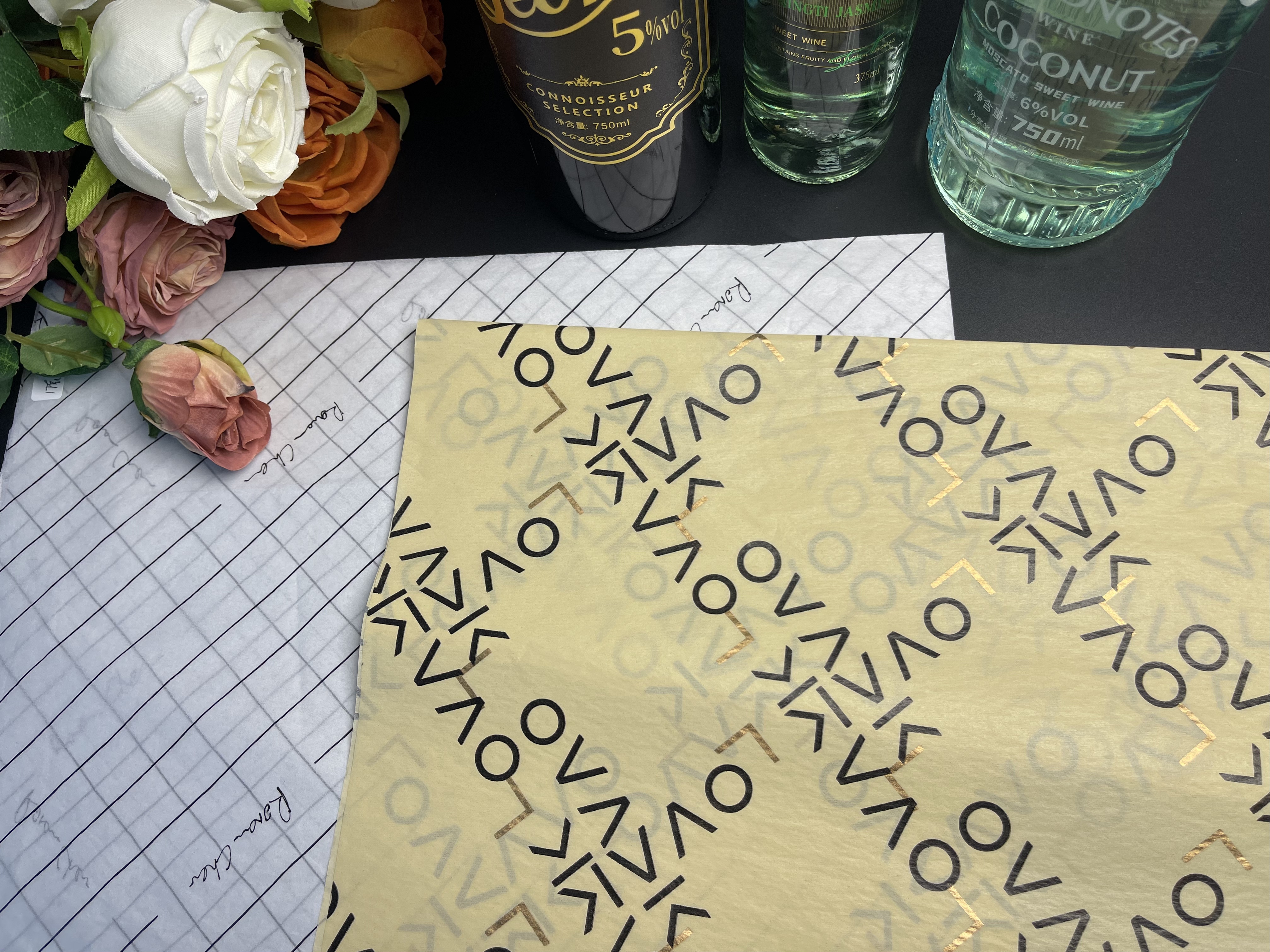 Custom Printed Tissue Paper Logo Brand Wrapping Paper Gift Packaging Paper Restaurant Beach Club Wrap