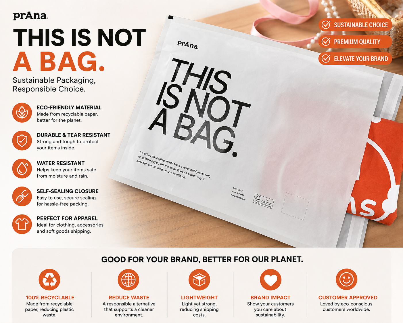 Custom Glassine Paper Bags | Recyclable Self-Sealing Apparel Packaging Bags | Eco-Friendly Printed Mailing Bags