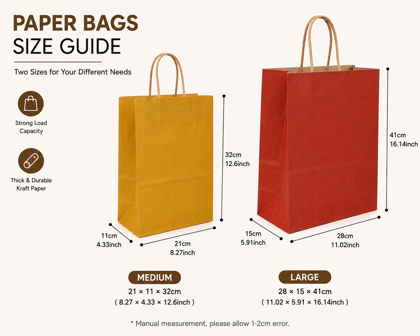 Custom Kraft Paper Shopping Bags with Handles | Eco-Friendly Gift Bags | Printed Paper Carrier Bags Wholesale