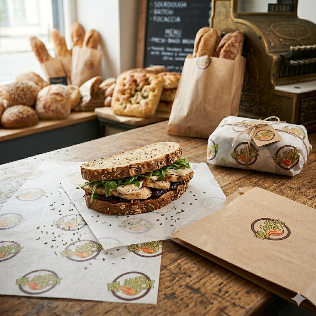 Food Grade Greaseproof Wrapping Paper | PFAS-Free Custom Printed Paper for Burger, Bakery & Takeaway Packaging | Custom Size & GSM Available