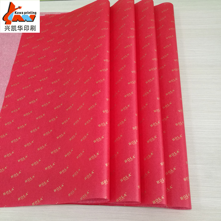 Custom Red Gold Foil Tissue Paper | Luxury Logo Printed Wrapping Paper | Gift & Apparel Packaging Tissue