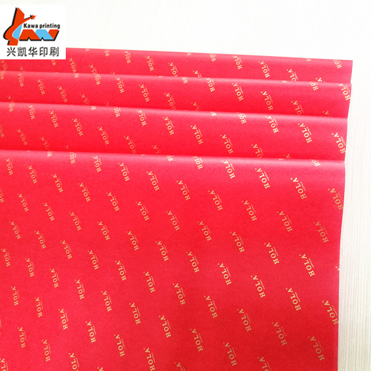 Custom Red Gold Foil Tissue Paper | Luxury Logo Printed Wrapping Paper | Gift & Apparel Packaging Tissue