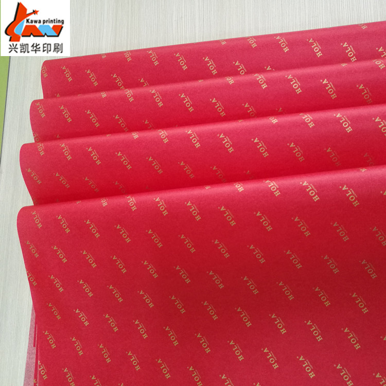 Custom Red Gold Foil Tissue Paper | Luxury Logo Printed Wrapping Paper | Gift & Apparel Packaging Tissue