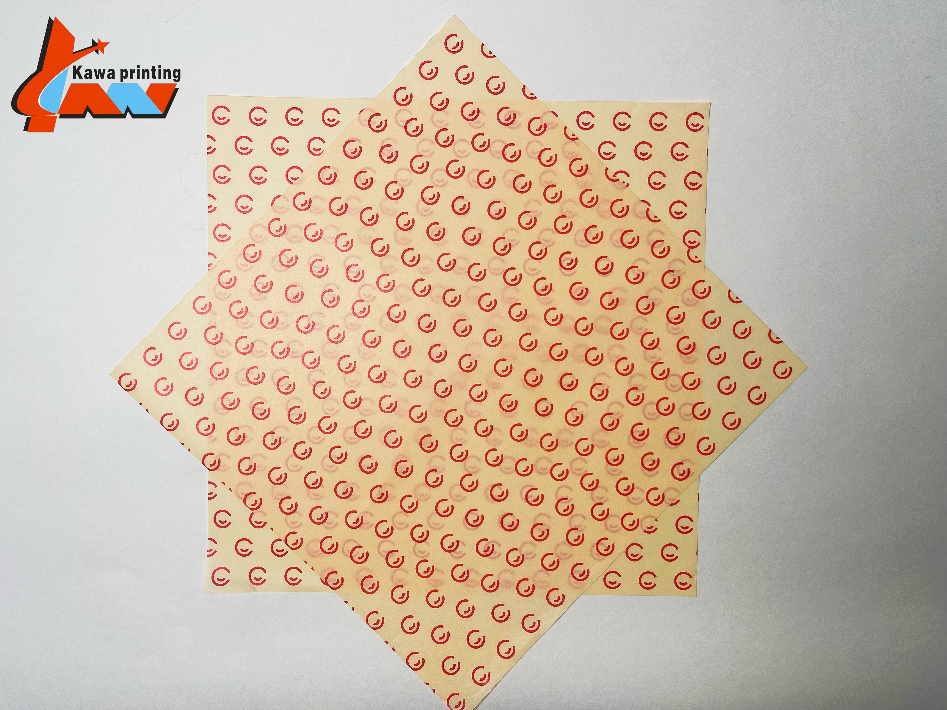 PFAS Free Food Grade Greaseproof Paper Custom Printed Burger Sandwich Wrapping Paper
