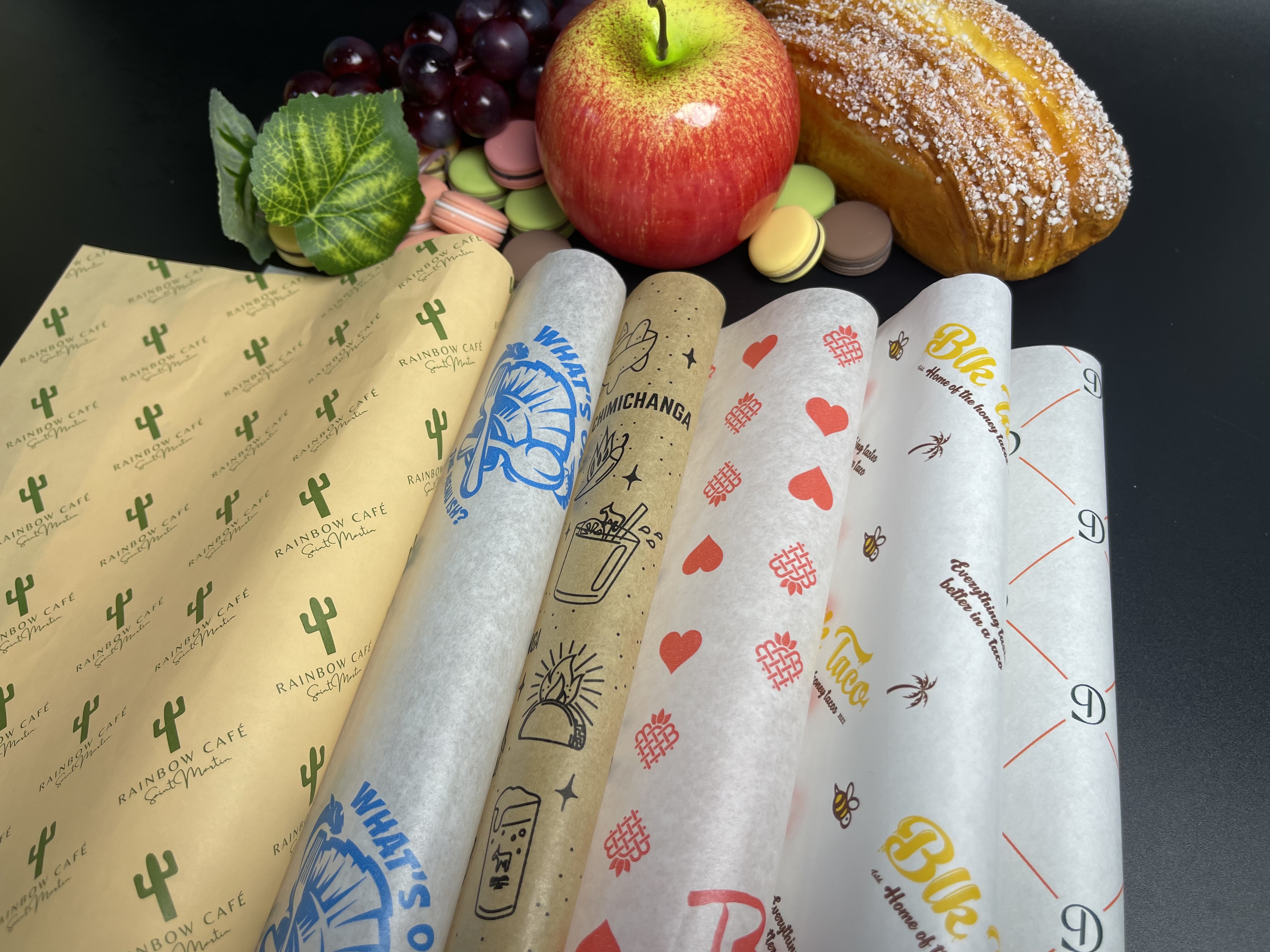 Customized Food Greaseproof Hamburger Sandwich Paper for Food Packaging Kitchen Paper, Oil-absorbing Paper for Deep-frying Food paper