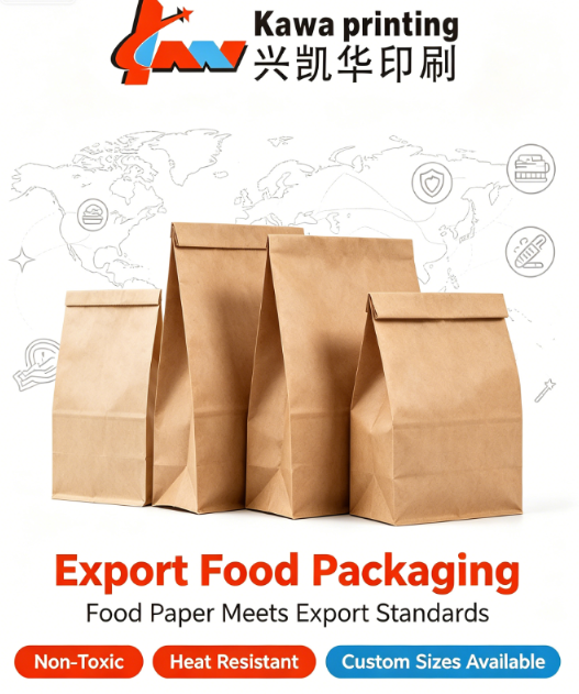 Export-Grade Flat Bottom Kraft Food Paper Bags