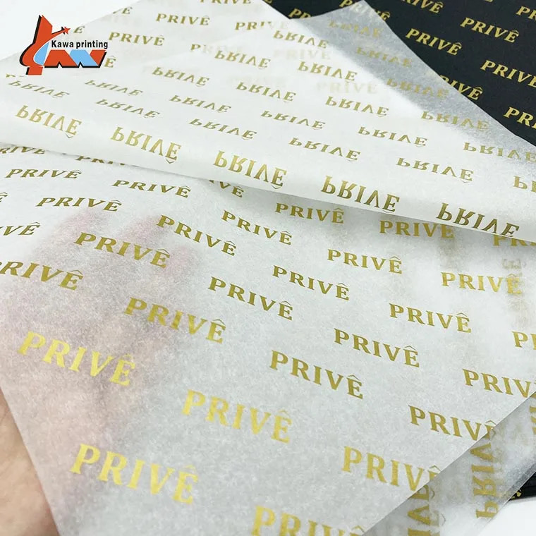 High Shine Gold Logo Printed Copy Paper Recyclable Gift Packaging Tissue Paper