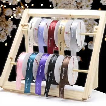Hot Sale 50mm Shiny Satin Ribbon Solid Color Cake Decoration Silk Ribbon