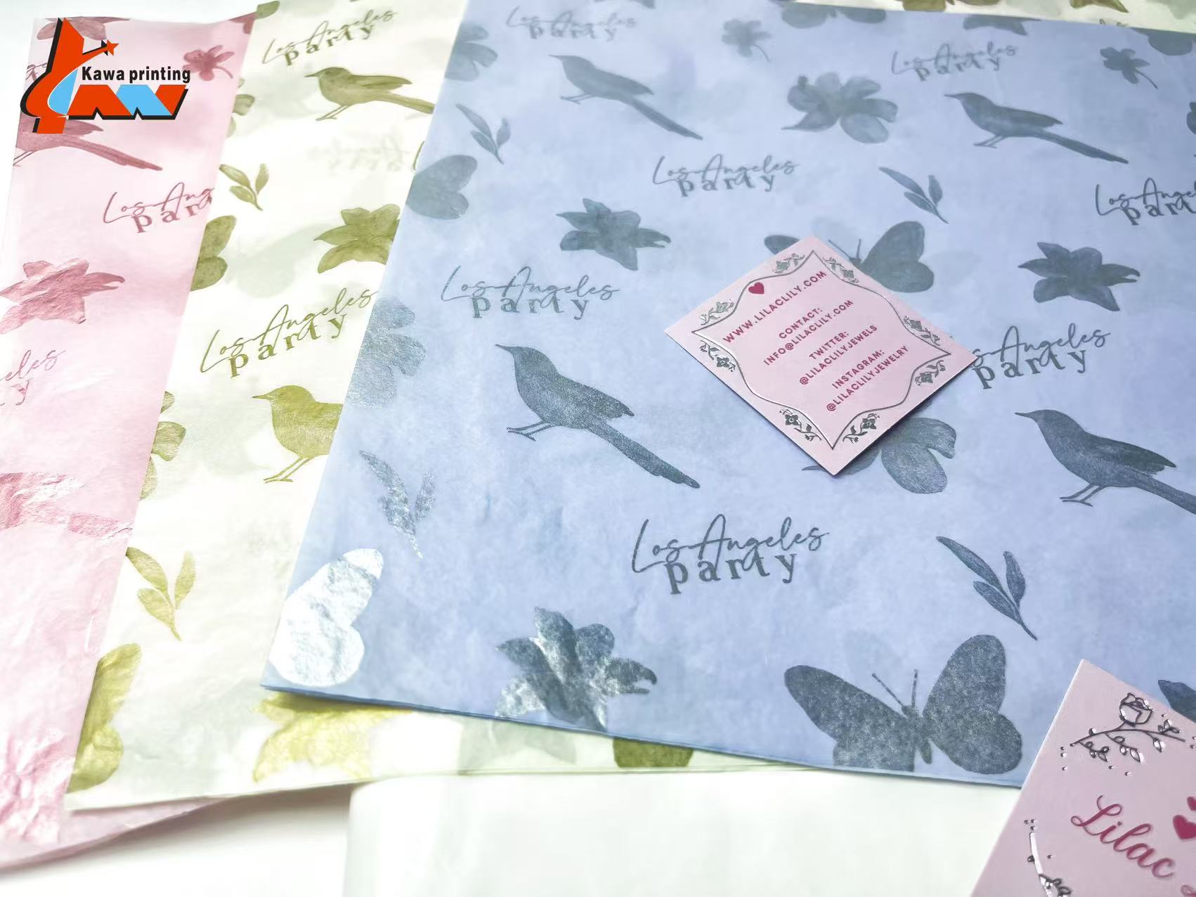 Full Coverage Metallic Printing on Tissue Paper | Gold / Silver / Rose Gold | Custom Gift Wrapping Tissue