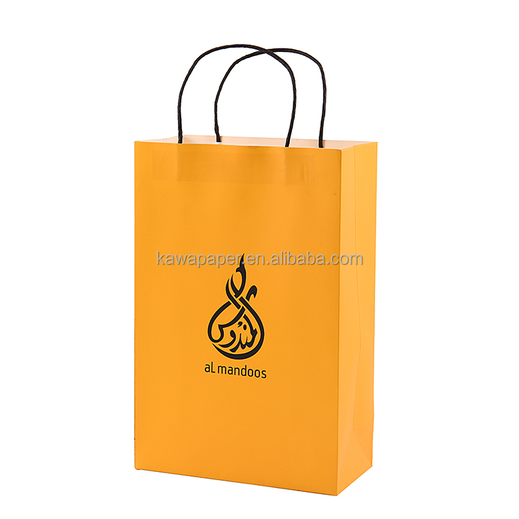 Custom White Kraft Paper Bags | Full Color Printed Shopping Bags | Premium Paper Gift Bags with Rope Handles