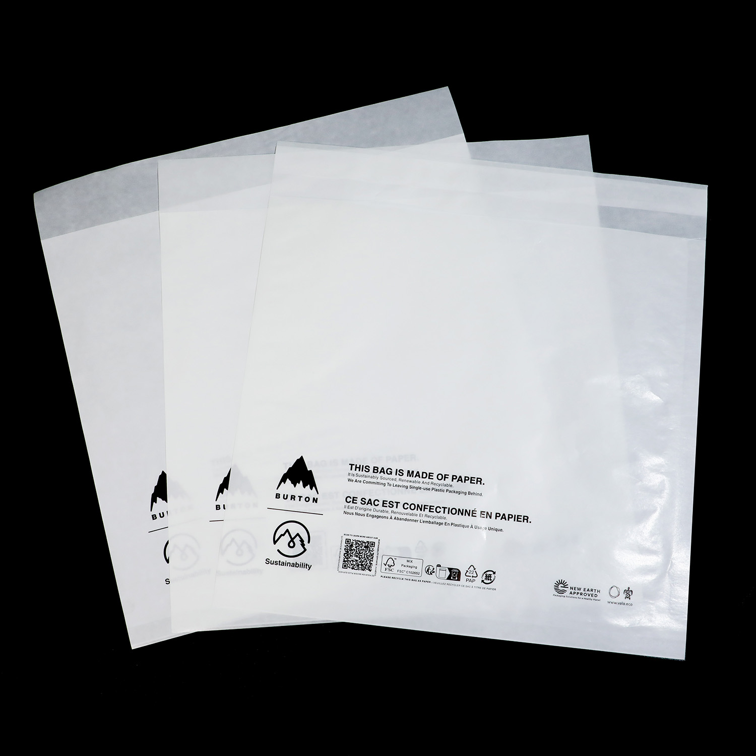 Custom Semi-Transparent Household Recyclable Gift Bag Biodegradable Self Seal Glassine Paper Bag for Clothing Recycled Paper