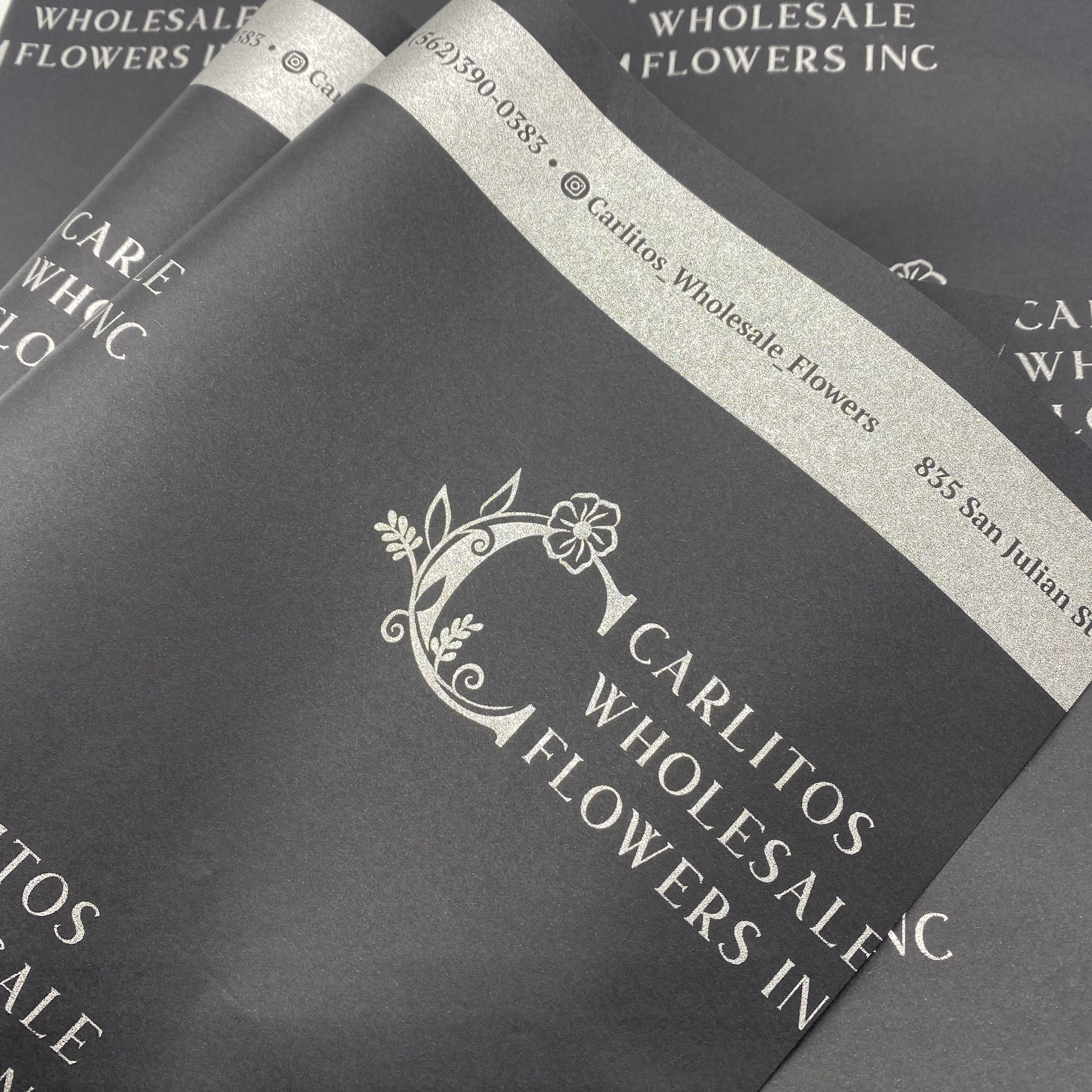 Custom Black Tissue Paper with Metallic Printing | Luxury Branded Packaging Tissue Paper
