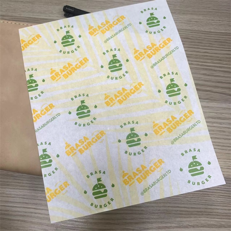 Custom Printed Burger Wrapping Paper | Food Grade Greaseproof Paper Sheets
