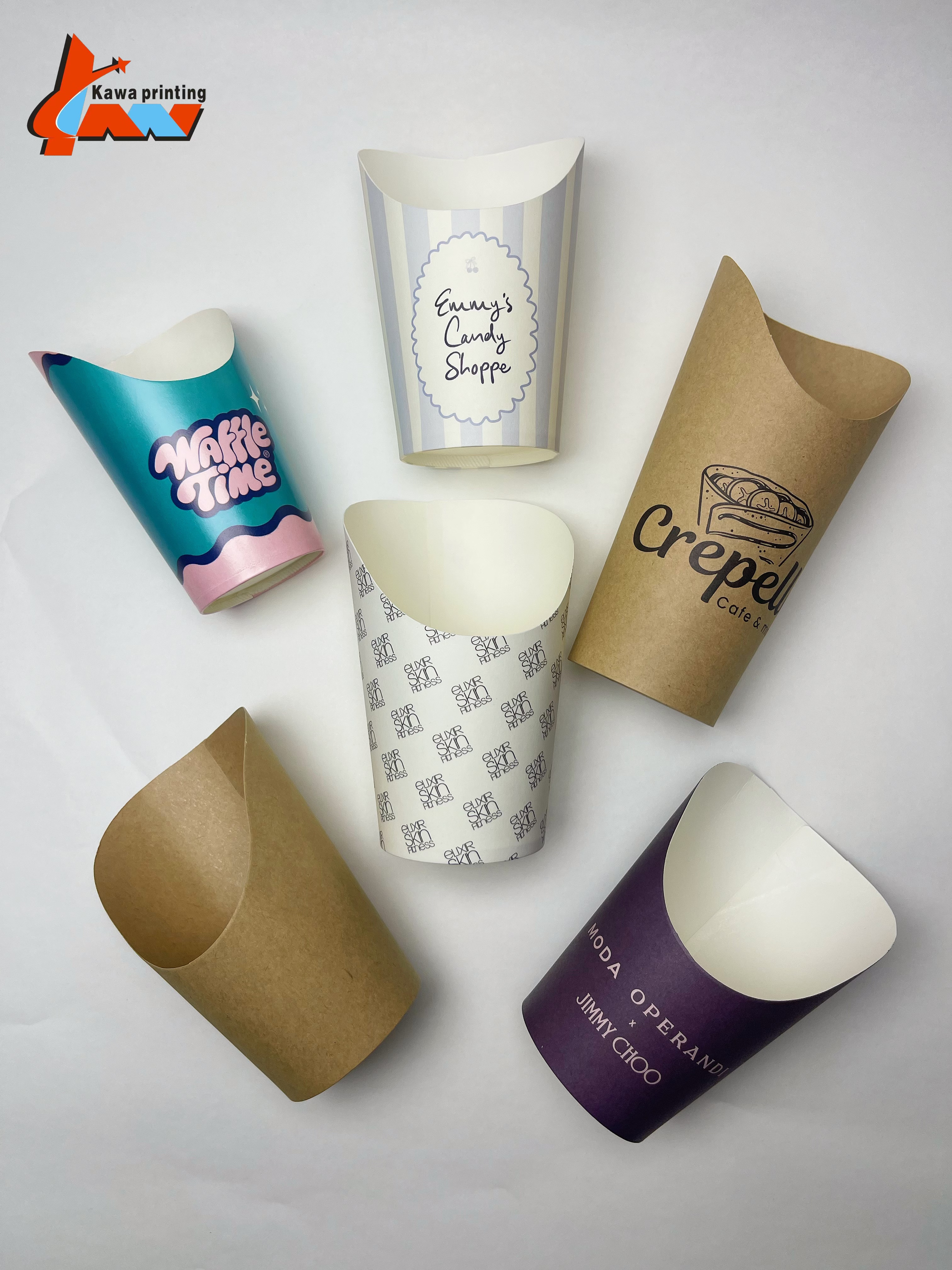 Custom Printed French Fries Paper Cup | Disposable Food Grade Snack Holder | Fast Food Packaging Cup with Logo