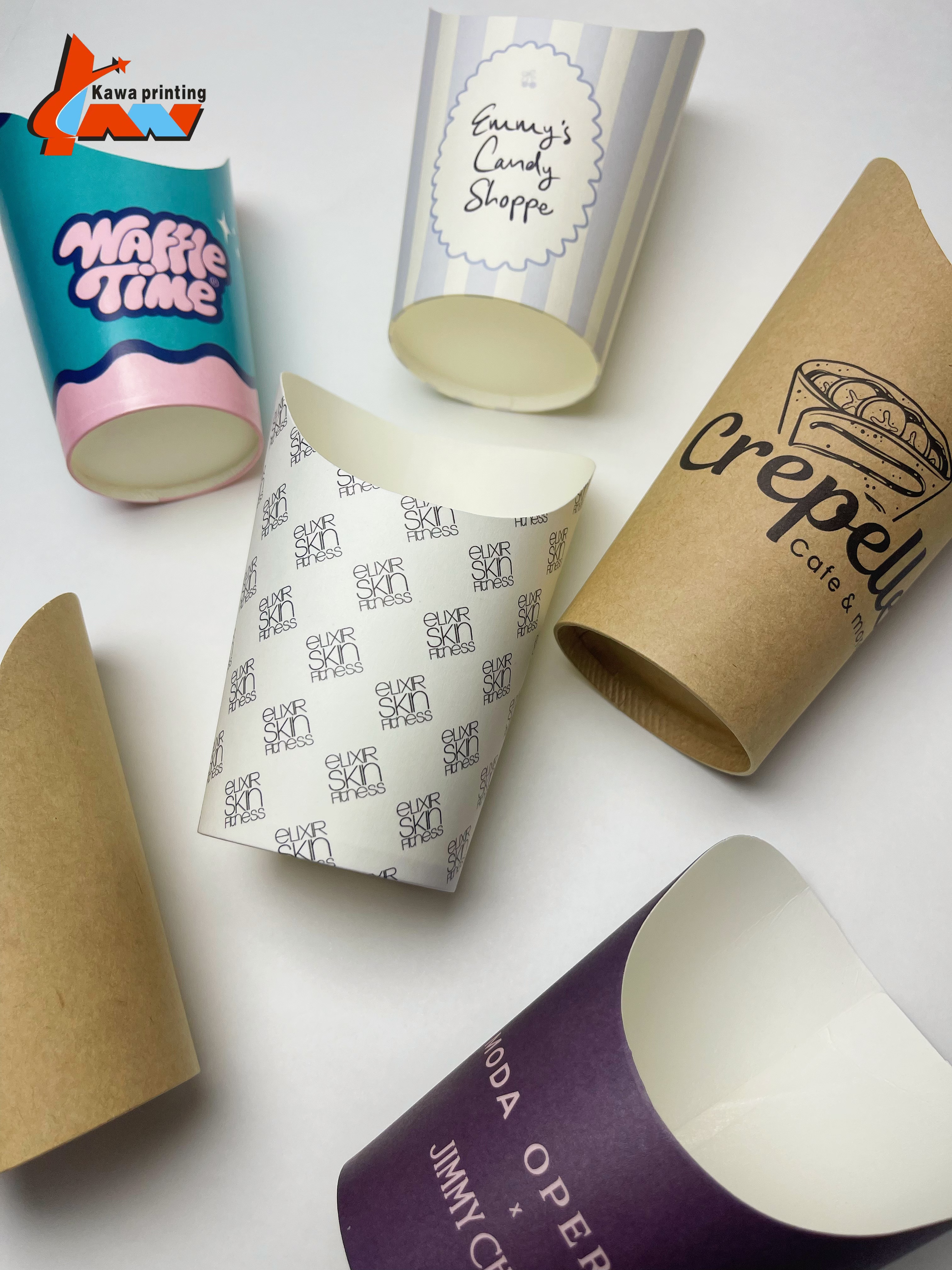Custom Printed French Fries Paper Cup | Disposable Food Grade Snack Holder | Fast Food Packaging Cup with Logo
