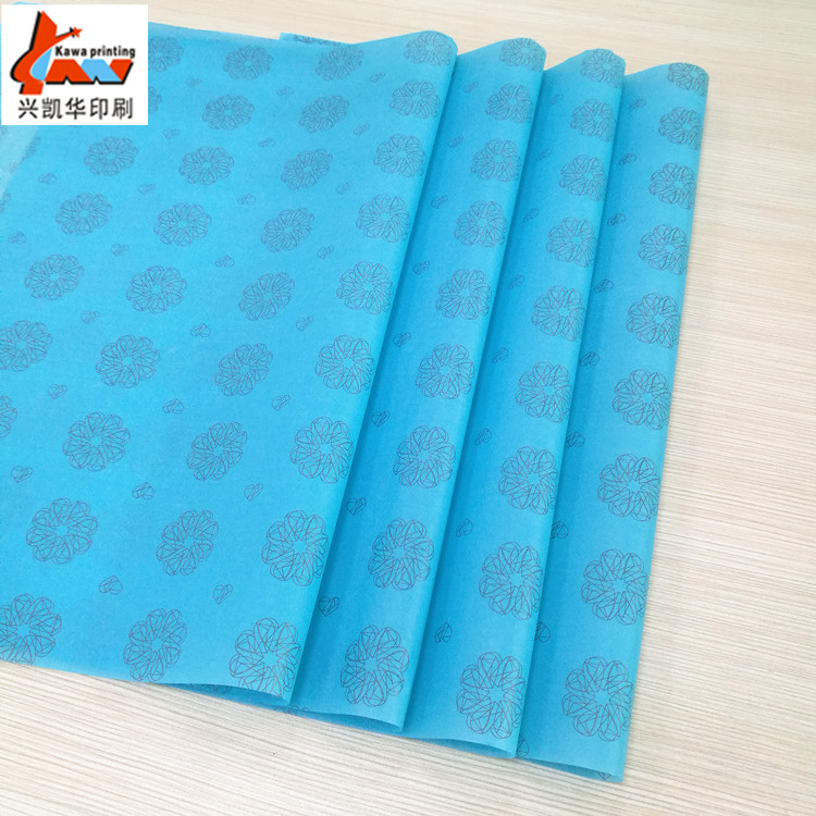 Custom Printed Tissue Paper for Clothing | Blue Logo Packaging Tissue Paper | Premium Apparel Wrapping Paper