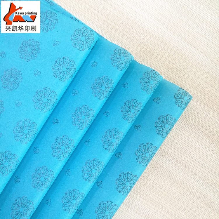 Custom Blue Printed Tissue Paper | Logo Packaging Tissue Paper | Apparel & Gift Wrapping Paper