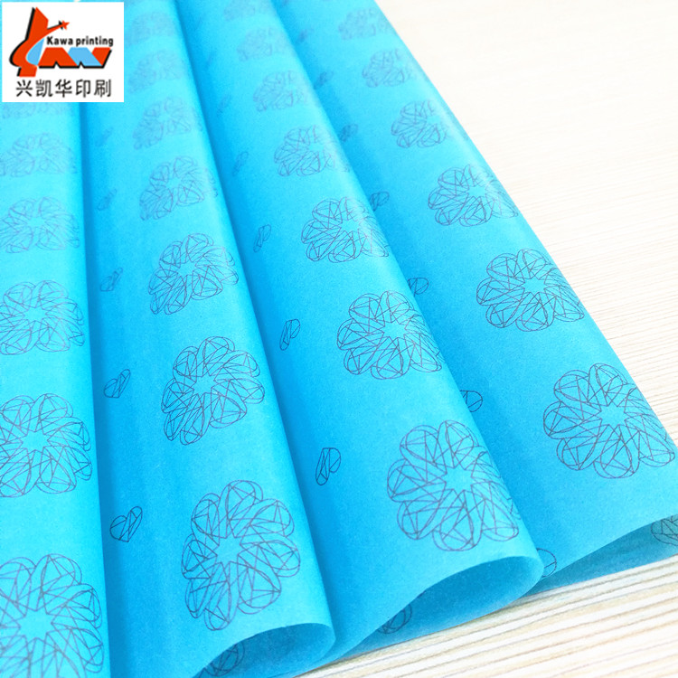 Custom Printed Tissue Paper for Clothing | Blue Logo Packaging Tissue Paper | Premium Apparel Wrapping Paper
