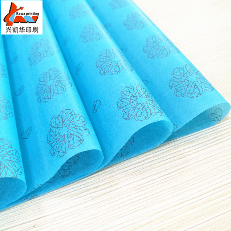Custom Blue Printed Tissue Paper | Logo Packaging Tissue Paper | Apparel & Gift Wrapping Paper