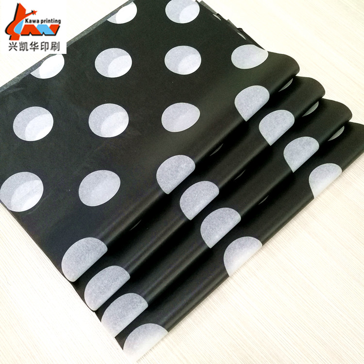 Black Polka Dot Printed Tissue Paper | Custom Luxury Packaging Paper | Fashion Gift Wrapping Tissue