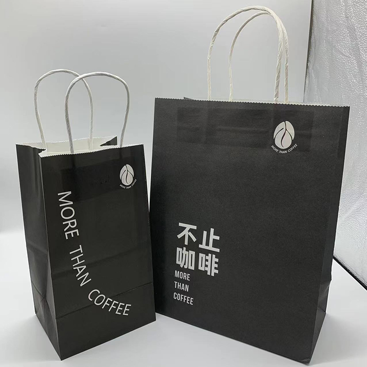 Custom White Kraft Paper Bags | Full Color Printed Shopping Bags | Premium Paper Gift Bags with Rope Handles