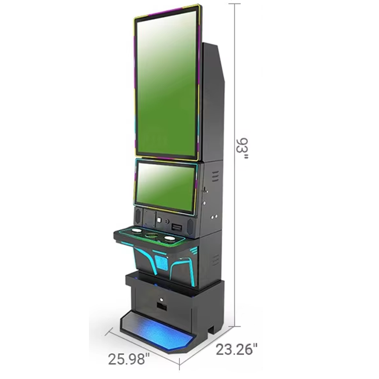 Fury Series Skill Cabinet 43+24Inch Dual Touch Screen Game Customized Black 36 Pin For Amusement Cabinet