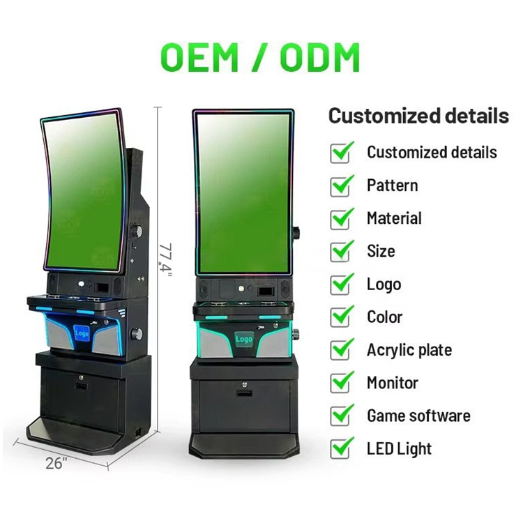 Fury Series Skill Cabinet 43 Inch Curved Touch Screen Game Customized Black 36 Pin For Amusement Cabinet