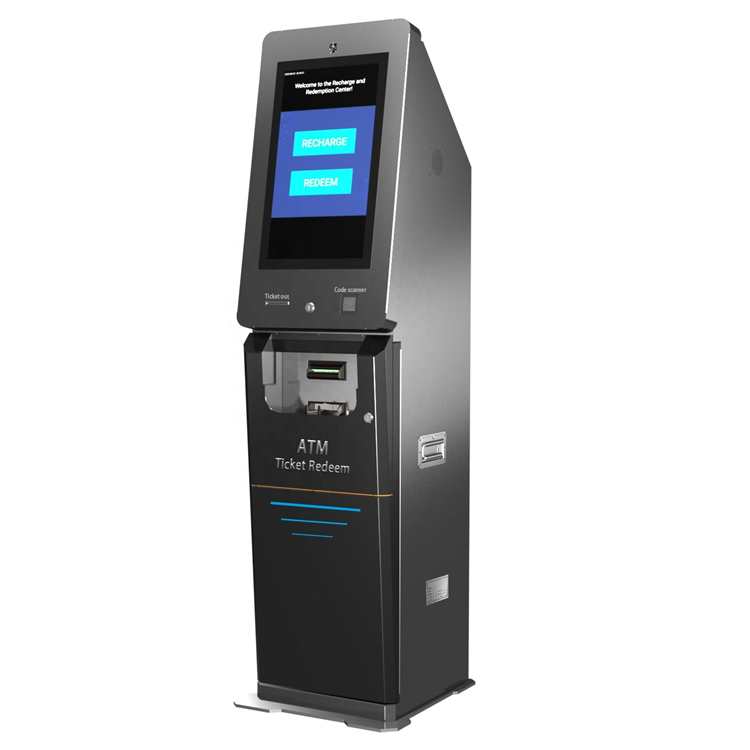 HET ATM 2150 Ticket Redeem Vertical Touch Screen Exchange ATM Kiosk at Factory Price for Self-Banknote Dispensing Payout Machine