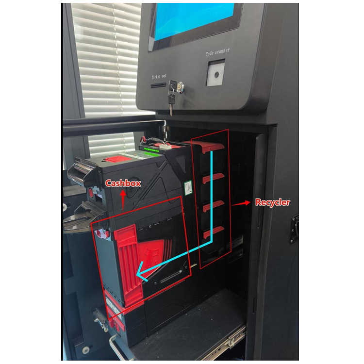 HET ATM 2150 Ticket Redeem Vertical Touch Screen Exchange ATM Kiosk at Factory Price for Self-Banknote Dispensing Payout Machine