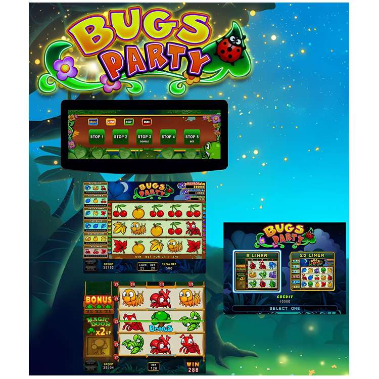 Bugs Party 2in1 Single/Dual Skill Game Board Skill Preview HET Game Board PCB Board Software for Arcade Game Amusement Machine
