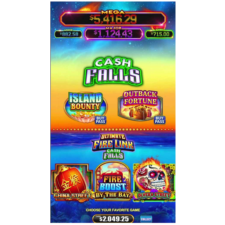 Fire link Cash falls 5in1 Skill Preview vertical multi game