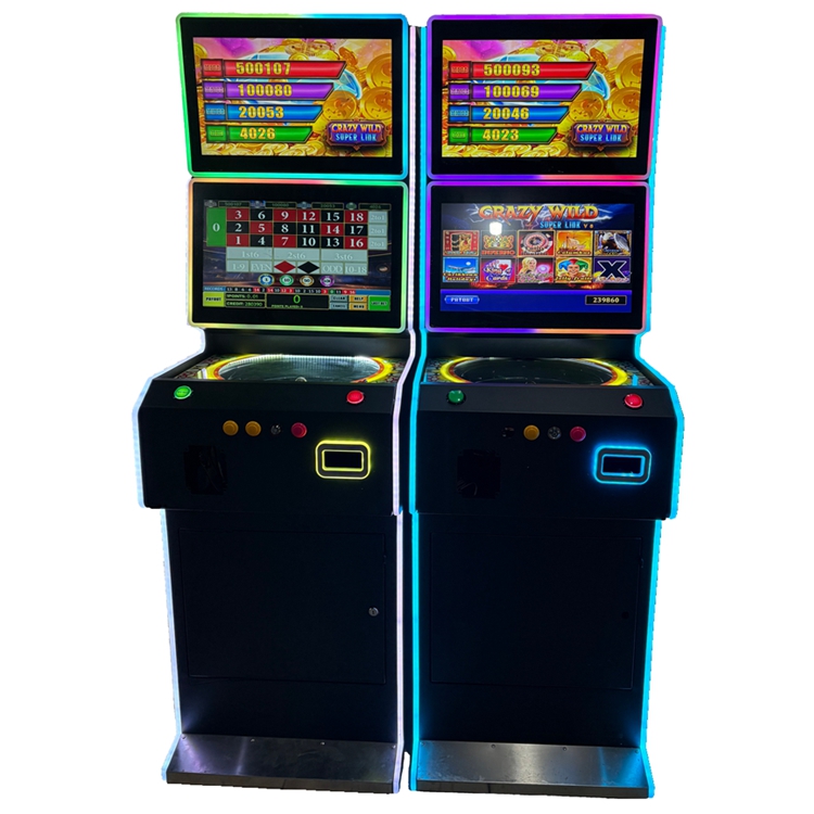 22 Inch Touch Dual Screen Vertical with Roulette Arcade Gaming Machine 10in1 Customized Skill Cabinet Black at Factory Price for Amusement Cabinet