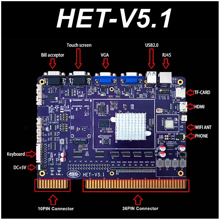 5 Dragons Rapid Skill Game Board Skill Preview HET Game Board PCB Board Software for Arcade Game Amusement Machine