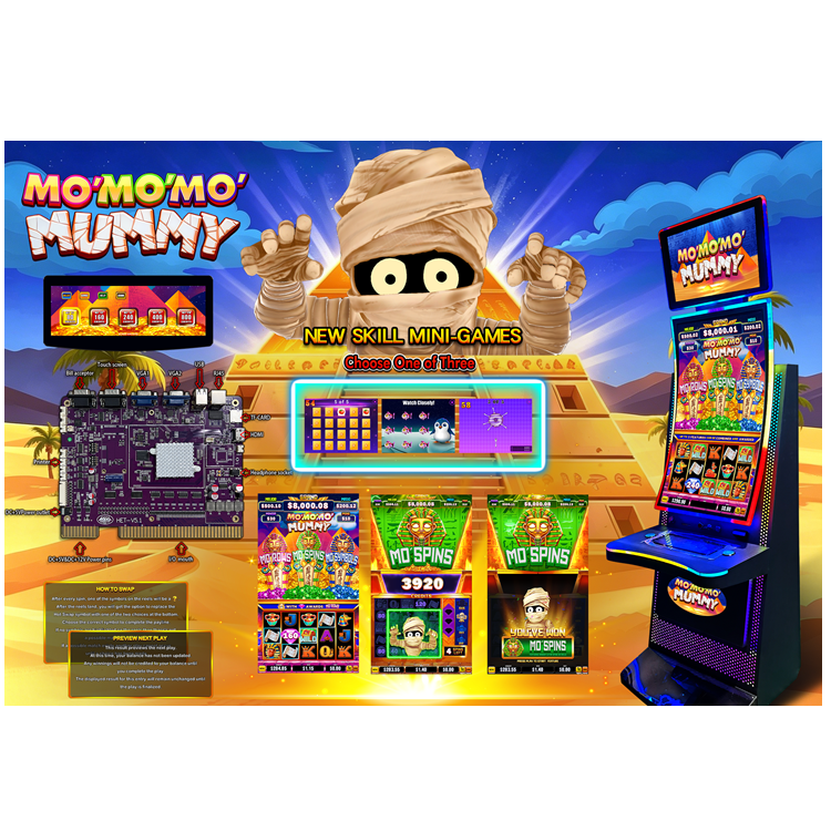 Mo Mo Mo Mummy Vetical Skill Games with Follow Me Feature, Mini Skill-Games, Mo's Spin, Swap, Preview Factory Price for Arcade Game Amusement Machine