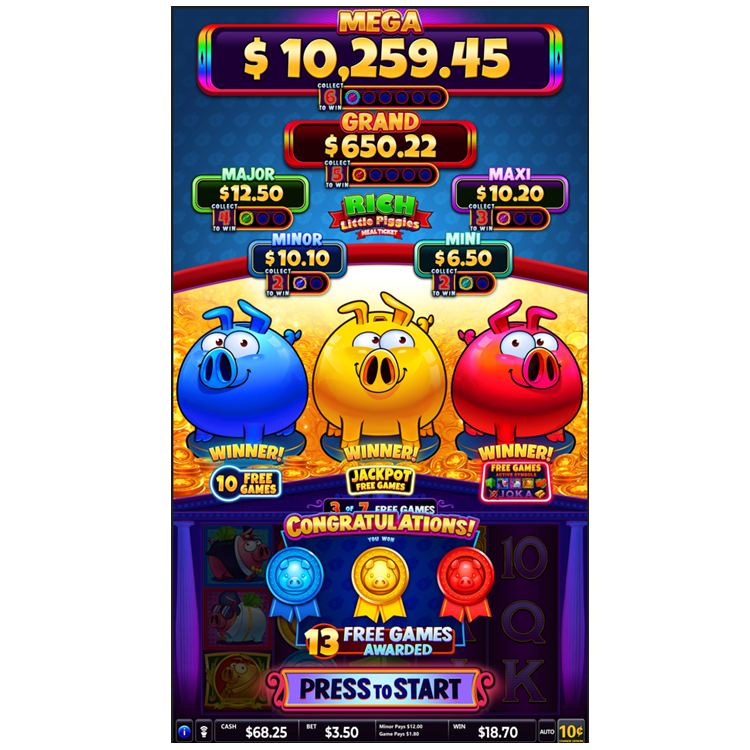 Rich Little Piggies Skill Game Board Regular/Skill Edition with Skill Preview Feature PCB Board Arcade Game Amusement Machine