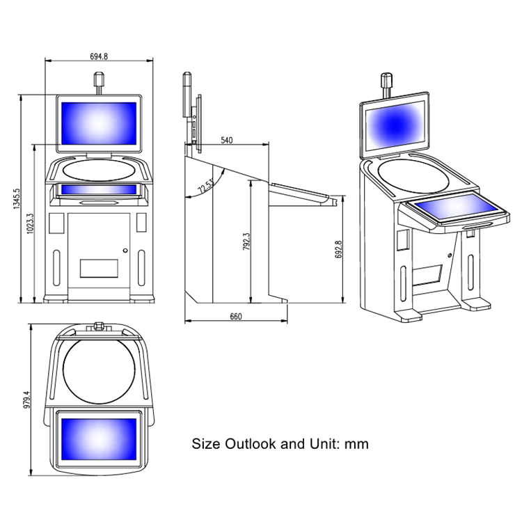Dual Screen Arcade Gaming Machine 22 Inch Customized Touch Skill Cabinet White at Factory Price for Amusement Cabinet