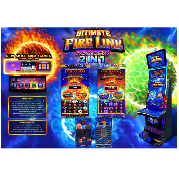 Ultimate Fire Link Triple Nova 2in1 Vertical Skill Game Board Skill Preview HET Game Board PCB Board Software for Arcade Game Amusement Machine